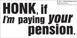 Honk if I'm Paying YOUR Pension - sticker