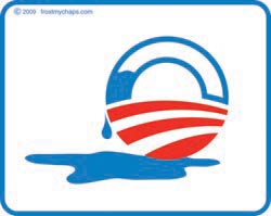 Distressed Obama Logo - sticker