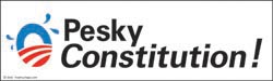 Pesky Const sweating Obama logo - sticker
